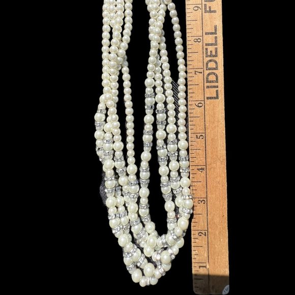 Vintage Faux Pearl Statement Necklace Chunky Beaded Bridal Necklace Mother Bride - Picture 6 of 12